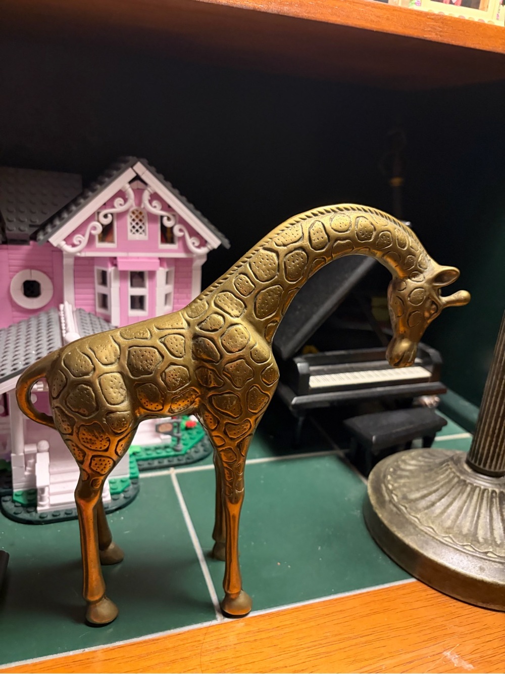 Vintage Heavy Solid Brass Giraffe Figurine